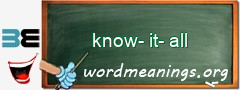 WordMeaning blackboard for know-it-all